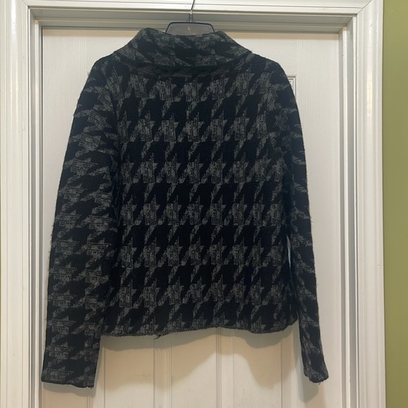 Susan Bristol - wool blend sweater wrap jacket - large houndstooth- size L - Picture 2 of 5
